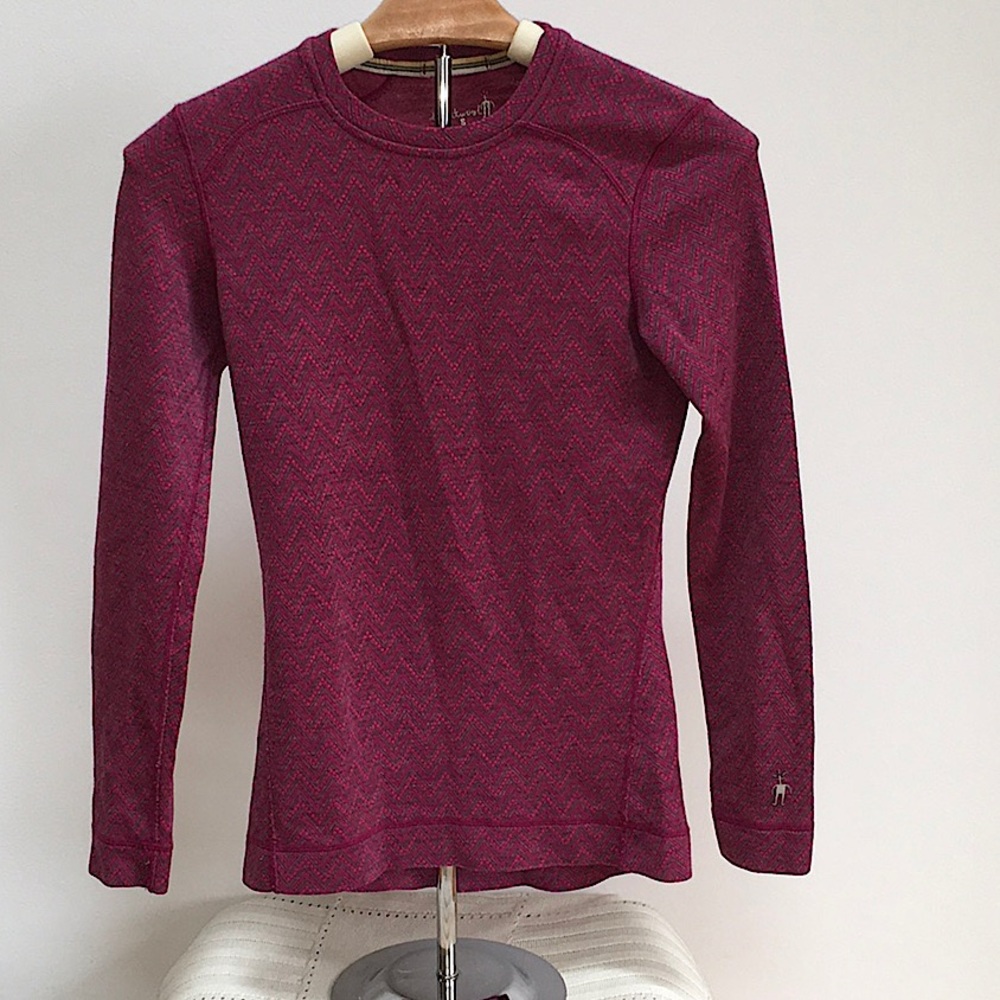 Smartwool Merino 250 Base Layer Shirt Womens Small Long Sleeve top S Pink Purple